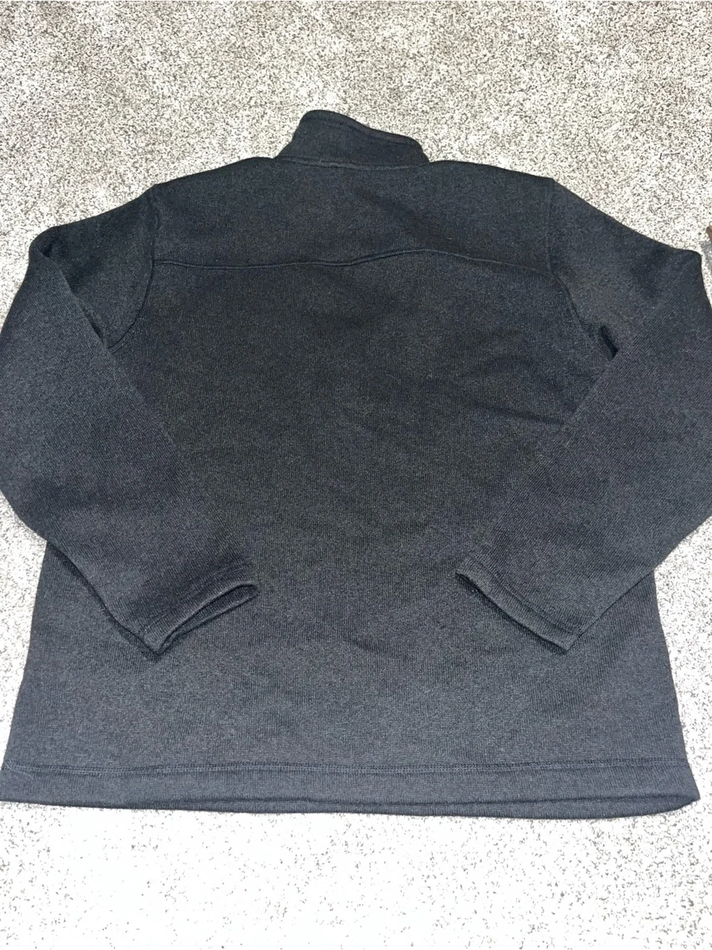 The North Face Mens XL Black Knit Quarter Zip Fleece Pullover Sweater Euc